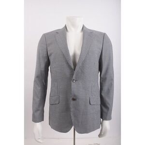 Alfredo Rodina Mens Suit Jacket Blazer Sport Coat Sz 40 Black White Checked Wool